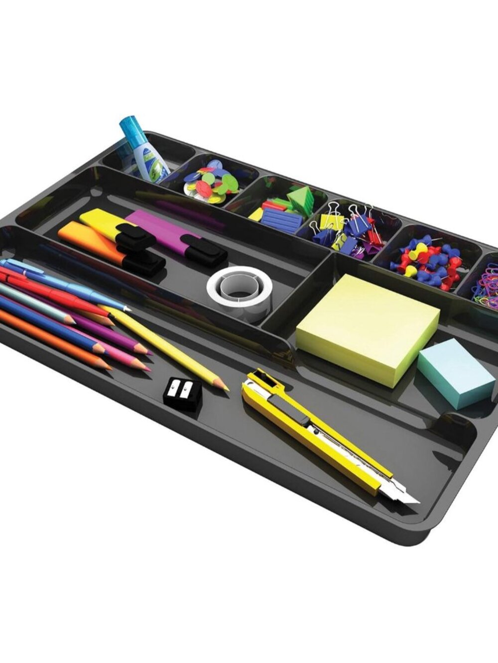 38104 Sustainable Office Desktop Organizer, 1" x 14" x 9", Black